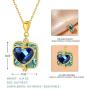 SISMIURRA Heart Four Leaf Clover Love Pendant Necklace S925 Sterling Silver 5A Cubic Zirconia Charm Necklace for Women