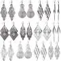 12 Pairs Bohemia Metal Earrings Set Vintage Statement Drop Dangle Earrings for Women Girls 12 Pairs Bohemia Metal Earrings Set Vintage Statement Drop Dangle Earrings for Women Girls