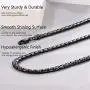 PROSTEEL Stainless Steel Flat Box Chain Necklace, Silver/Gold/Black Tone, Nickel-Free, Hypoallergenic Necklace, W: 4mm/6mm, L: 14/18/20/22/24/26/28/30 inch, Come Gift Box
