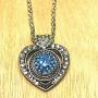 Mini Petite Open Heart clear Rhinestone Pendant Charm Necklace 18 inch and Hold One 12mm Mini Snap My Prime Gifts
