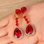 BriLove Womens Wedding Bridal Crystal Teardrop Infinity Figure 8 Chandelier Dangle Clip-On Earrings