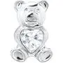 Dazzlingrock Collection Ladies Teddy Bear With White CZ Cubic Zirconia Pendant, Sterling Silver Dazzlingrock Collection Ladies Teddy Bear With White CZ Cubic Zirconia Pendant, Sterling Silver