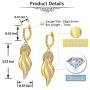 Top Plaza Womens Girls Gold Plated Cubic Zirconia Jewelry Set Fashion Elegant Rhinestone Tail Statement Necklace Earrings Set for Weddings, Brides, Formals, Prom