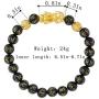 PLTGOOD Feng Shui Black Obsidian Wealth Bracelet, Pi Xiu Bracelet for Men Women - Dragon Lucky Charm Bracelet Attract Hand Carved Mantra Elastic Bead Bracelet