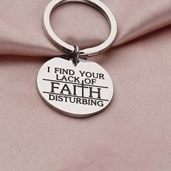 UJIMS Movies Quote Gift Faith Keychain I Find Your Lack of Faith Disturbing Keychain Graduation Inspired Gift for Movies Fans Religious Jewelry