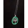 DMOMSA Elegant gem Green Tree of Life Pendant Lucky Necklace Charm Jewelry Suitable for Womens Birthday Gifts, Valentines Day, Mothers Day