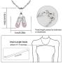 GemsChest 925 Sterling Silver Childrens Ballerina Necklace Jewelry Cubic Zirconia Ballet Slippers Shoes Necklace for Teen & Dancer 18''