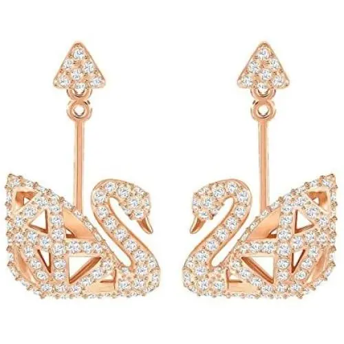 Swarovski Crystal Facet White Swan Rose Gold-Plated Earrings Swarovski Crystal Facet White Swan Rose Gold-Plated Earrings
