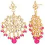 Jwellmart Womens Diva Collection White Kundan Stone Faux Pearl Rani Haar Necklace Earrings Set
