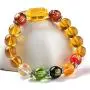BOYULL Feng Shui Citrine Gem Stone Wealth Porsperity Bracelet with Dragon, White Tiger, Suzaku, Basalt Beads, Attract Wealth and Good Luck, Deluxe Box Included