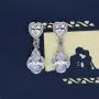 Scarlvambo Womens Cubic Zirconia Heart Teardrop Pierced Dangle Wedding Earrings Silver-Tone Scarlvambo Womens Cubic Zirconia Heart Teardrop Pierced Dangle Wedding Earrings Silver-Tone