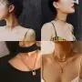 Salircon 3 PCS Punk Chain Necklace for Women Men Teen Girls Gothic Layered Lock Pendant Necklaces Set Heart Choker