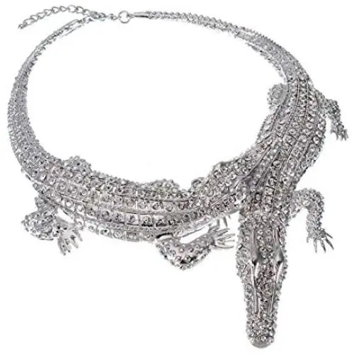 Fashion Silver/Gold/Rose Gold Adjustable Snake/Crocodile Alligator/Scorpion Chain Choker Collar Statement Bib Necklace/Jewelry Set for Women/Men/Teens Fashion Silver/Gold/Rose Gold Adjustable Snake/Crocodile Alligator/Scorpion Chain Choker Collar Statement Bib Necklace/Jewelry Set for Women/Men/Teens