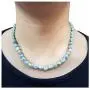 18'' Natural Stone Larimar Beads Crystal Magnet Clasp Necklace 18'' Natural Stone Larimar Beads Crystal Magnet Clasp Necklace