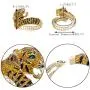 EVER FAITH Austrian Crystal Enamel Gorgeous Tiger Animal Bangle Bracelet Clear
