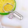 HooAMI Cremation Jewelry for Ashes CZ Crown Heart Charm Memorial Urn Necklace/Keychain Keepsake Pendant