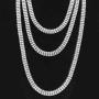 HH Bling Empire Iced Out Baguette Diamond Tennis Chain for Men Silver Gold Plated 16 18 20 24 30 Inches