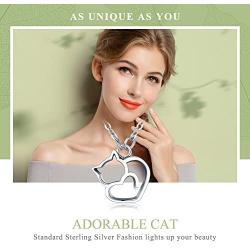 BAMOER 925 Sterling Silver Expandable Cat Ring Earrings Adjustable Chain Bracelet for Women