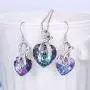 BriLove Women 925 Sterling Silver CZ Heart Necklace Earrings Set BriLove Women 925 Sterling Silver CZ Heart Necklace Earrings Set