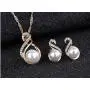 Weishu Artificial Pearl Cz Crystal Necklace Clavicle Chain Pearl Stud Earrings Set for Women Wedding Bridal Jewelry Weishu Artificial Pearl Cz Crystal Necklace Clavicle Chain Pearl Stud Earrings Set for Women Wedding Bridal Jewelry