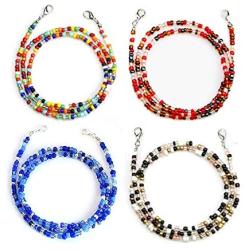 4 Pcs Bead Mask Lanyard with Clips Eyeglass Neck Chain Strap Beads Mask Holders