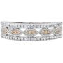 Dazzlingrock Collection Round Gemstone & Diamond Ladies Vintage Style Wedding Band, Sterling Silver