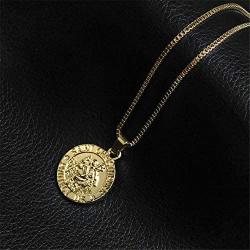 AILUOR St Christopher Medal Patron Saint of Travelers Catholic Protection Pendant Necklace, Gold Silver Tone Devotional Pendant with Prayer Card Jewelry Unisex