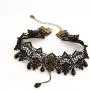 MEiySH Black Lace Gothic Lolita Pendant Choker Necklace Earrings Set MEiySH Black Lace Gothic Lolita Pendant Choker Necklace Earrings Set