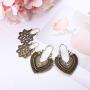 Subiceto 12 Pairs Vintage Mandala Flower Gypsy Drop Dangle Statement Earrings for Women Boho Retro Tribal Hollow Earrings Jewelry Set
