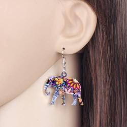 NEWEI Acrylic Drop Brand Sweet Elephant Earrings For Girl Women Gift Charms Fashion Animal Jewelry