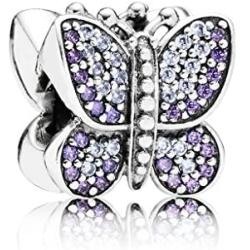 Sparkling Sparkling Butterfly with Australian Crystals Charm 925 Sterling Silver Bead for European Compatible Brand Bracelet