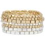 Rosemarie Collections Womens Chunky Nugget Stacking Statement Stretch Bracelet Set of 7