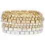 Rosemarie Collections Womens Chunky Nugget Stacking Statement Stretch Bracelet Set of 7 Rosemarie Collections Womens Chunky Nugget Stacking Statement Stretch Bracelet Set of 7