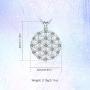 INFUSEU Sterling Silver Pendant Necklace for Women Girls, Dainty Cubic Zirconia Fine Jewelry Gift, 18 Inch Chain