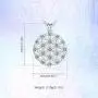 INFUSEU Sterling Silver Pendant Necklace for Women Girls, Dainty Cubic Zirconia Fine Jewelry Gift, 18 Inch Chain