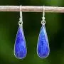 NOVICA Lapis Lazuli Rhodium Plated .925 Sterling Silver Dangle Earrings, Morning Raindrops NOVICA Lapis Lazuli Rhodium Plated .925 Sterling Silver Dangle Earrings, Morning Raindrops