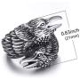 Elfasio Viking Crow Ring Nordic Men Stainless Steel Vintage Rings US Size 8-13