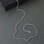 Mens Stainless Steel Thin Foxtail Gift Set Necklace - 4 MM, 22 Inches Length with Lobster Lock