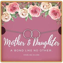KEDRIAN Mother Daughter Necklace, 925 Sterling Silver, Mom Necklace, Mom Gifts, Mom Birthday Gifts, Mother Daughter Gifts Ideas, Mother Presents, Mom Gifts from Daughter