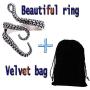 COONLINE Vintage Stainless Steel Octopus Ring for Women Men Adjustable Polished Tentacles Retro Gothic Punk Style Jewelry Silver Black with Velvet Bag