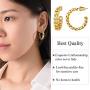 Hoop Earrings,18K Gold Plated 925 Sterling Silver Post Small Hoops,Star|Sunflower|Bamboo|Chain Hoop Earrings for Women Girls,with Gift Box
