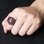 HZMAN Mens Vintage Gothic Biker Dragon Claw Ruby Sapphire Emerald Skull Stainless Steel Ring