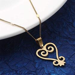 Stainless Steel African Adinkra Symbol Pendant Necklace SANKOFA Learn From The Past Charm Jewelry