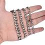 Curb Cuban Chain Necklace Stainless Steel Link Necklace for Men Women 6mm to 11mm 16 Inches to 36 Inches