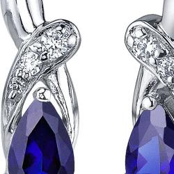 Peora Sterling Silver Teardrop Knot Earrings for Women in Natural, Created and Simulated Gemstones