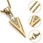 3 Pieces Stainless Steel Arrowhead Pendant Chain Necklace Spearpoint Necklace