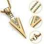 3 Pieces Stainless Steel Arrowhead Pendant Chain Necklace Spearpoint Necklace 3 Pieces Stainless Steel Arrowhead Pendant Chain Necklace Spearpoint Necklace