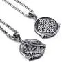 Elfasio Freemason Symbol Masonic Necklace for Men Illuminati All Seeing Eye/Eye of Gold Both Sided Stainless Steel Pendant Jewelry