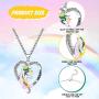 Hicarer 8 Pieces Mermaid Necklace Unicorn Pendant Necklace Cute Fairy Necklace Crystal Pendant Necklaces for Princess Jewelry