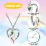 Hicarer 8 Pieces Mermaid Necklace Unicorn Pendant Necklace Cute Fairy Necklace Crystal Pendant Necklaces for Princess Jewelry